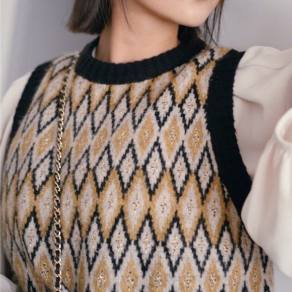 Munthe argyle metallic knitted vest - Picture 4 of 7